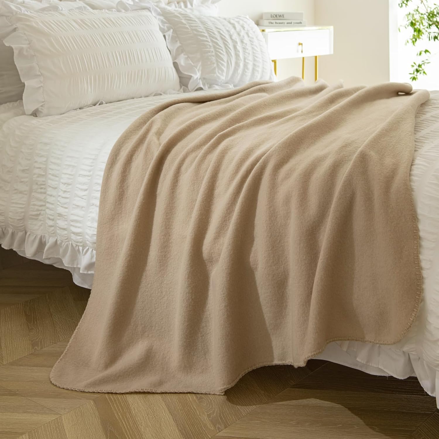 CAI TENG Fleece Throw Blanket Bulk Pack of 6 Lightweight Warm Throws Soft Cozy 50 x 60 inch Pet-Friendly Khaki - Image 8