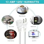 2FT Polarized 2Prong Extension Cord - White Replacement US AC Two Prong 13A 125V Power Extension Cable, Short Small Low Profile Flat Wall Appliance Power Cord for Outlet Saver, Christmas Light