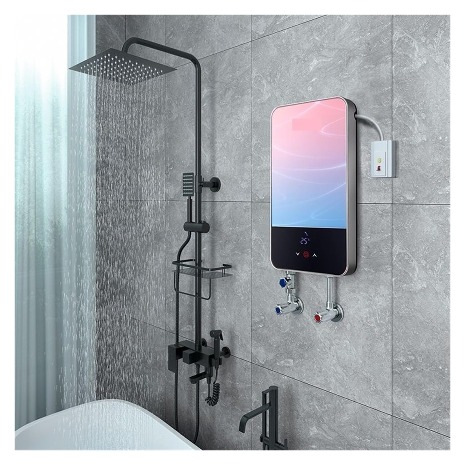 Calentador de Agua Electrico, Calentador De Agua Eléctrico Portátil De 8500W, Inducción Inteligente Instantánea, Sin Tanque, Cocina, Baño, Ducha, Mini Calentamiento Rápido(M3A6)