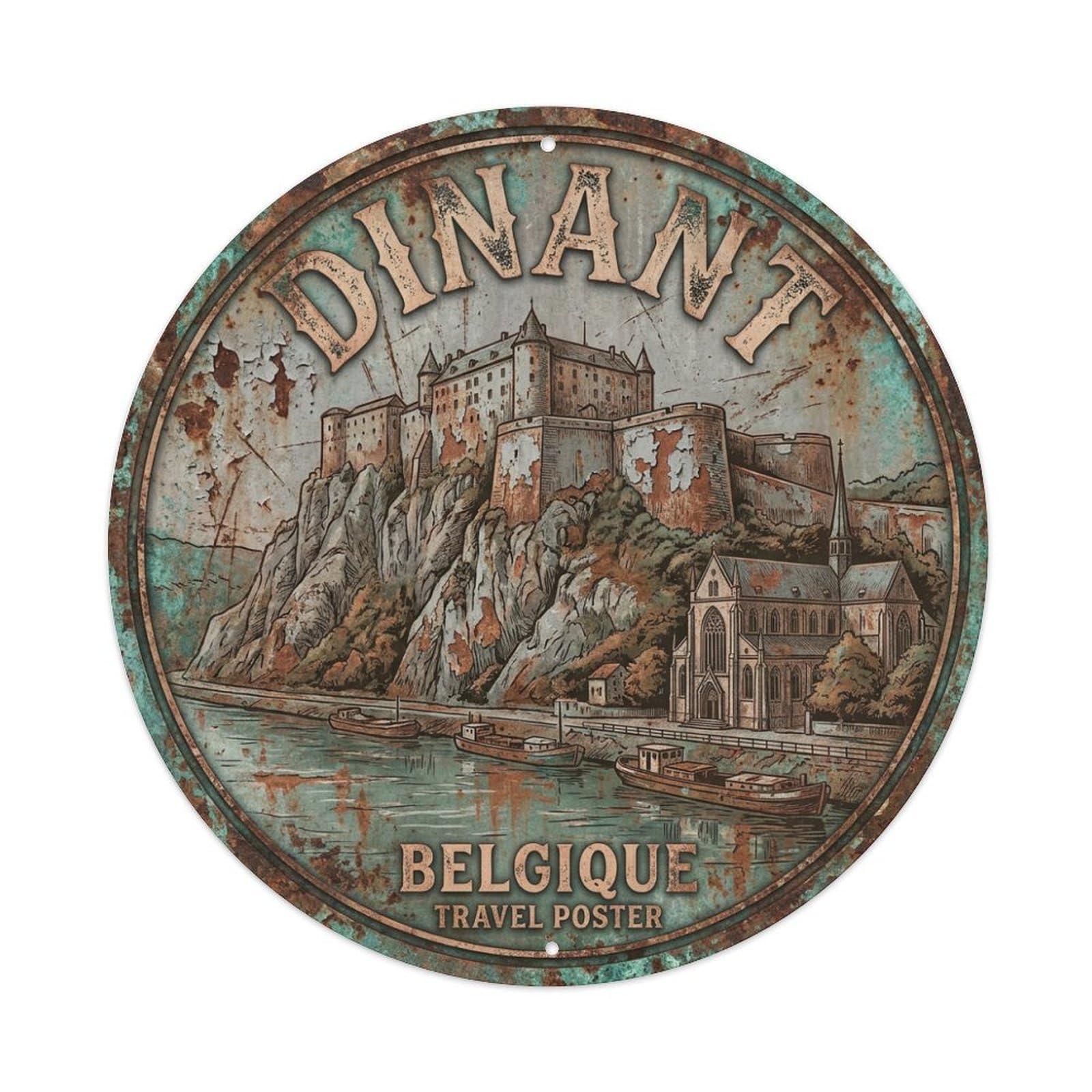 Metal Tin Sign Belgium Vintage Travel Dinant