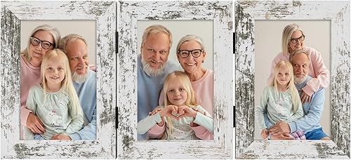 Miniatura 9 de Frametory, Marcos de fotos triples de 4 x 6 con bisagras para collage de 3 fotos, tres marcos de fotos, marco de escritorio múltiple con vidrio