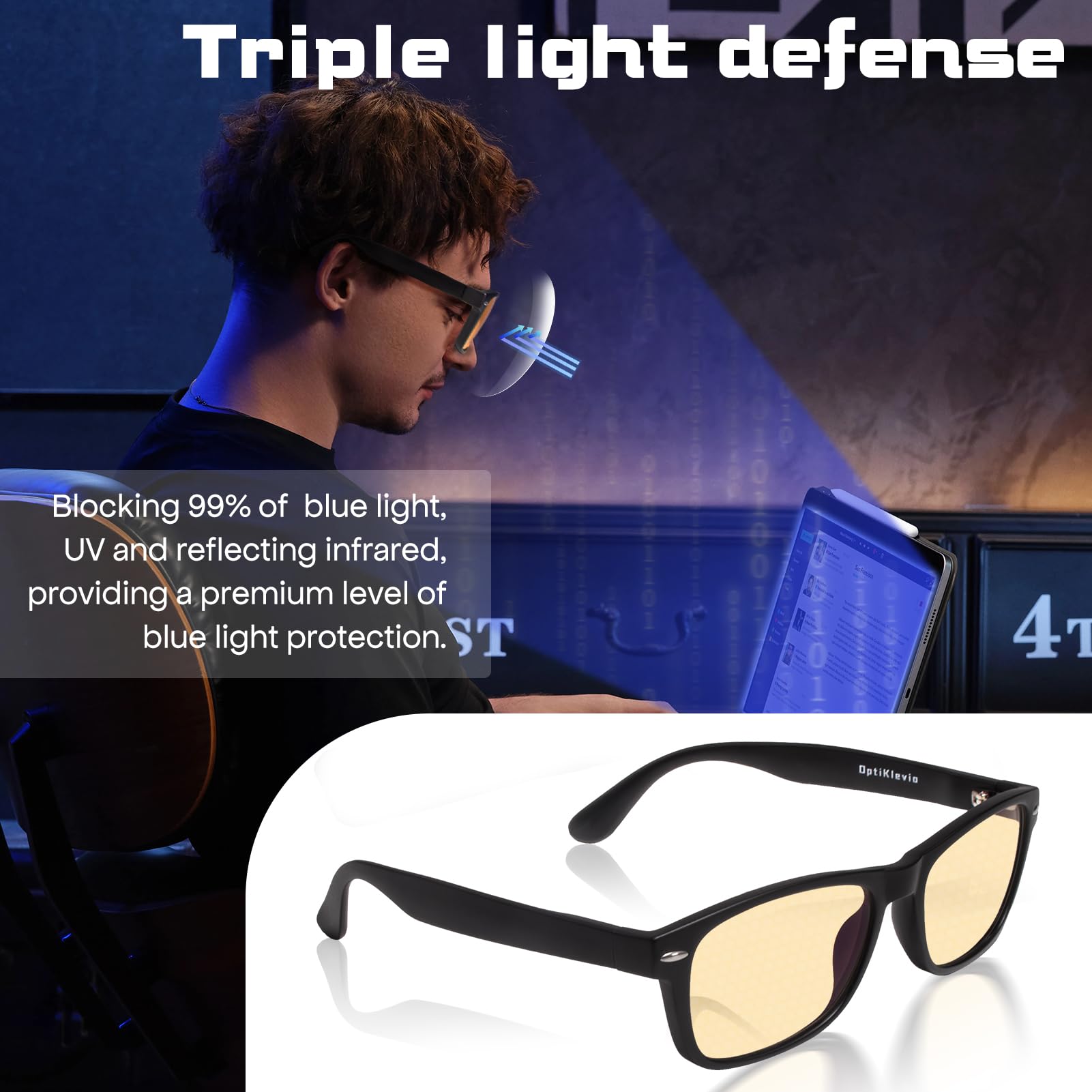 Blaulichtblockierende Brille für Männer und Frauen, Computerspielbrille für Männer und Frauen, photochrome Brille für Nachtfahrten, Anti-Blendschutz