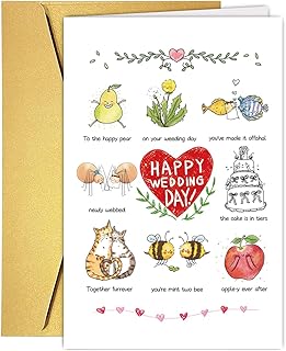 Funny Wedding Card for Him Her, Happy Congrats Wedding Gift For Friend Bestie Best Friend, Weds Engagement Cards for Friends, Congratulations Card for Newlyweds