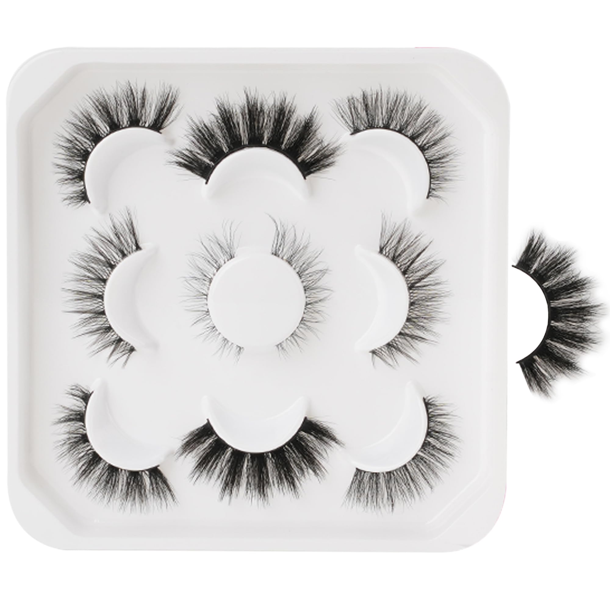 False Eyelashes 5 Pairs Mixed Styles - 3D Wispy Natural Look Strip Lashes Fluffy Volume Cat Eye Dramatic