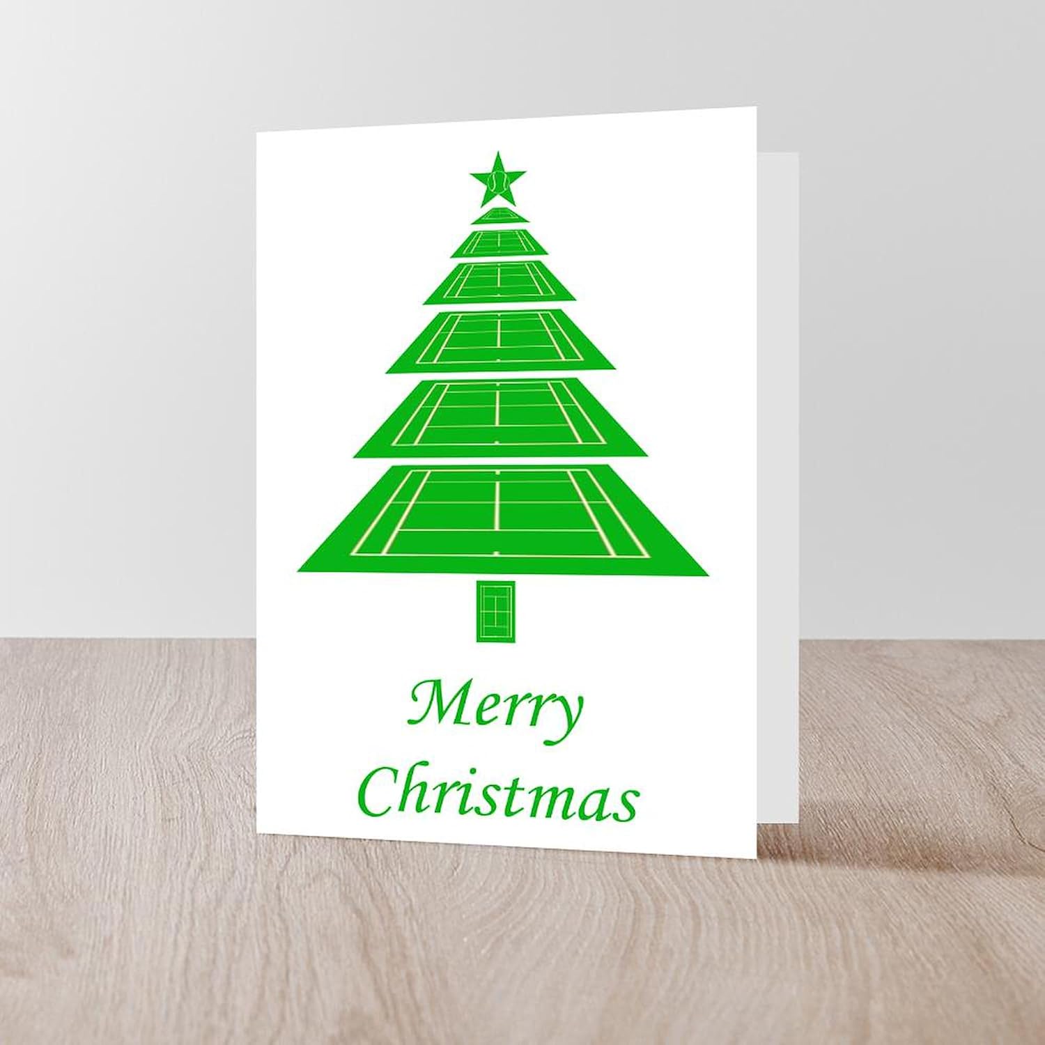CafePress Tennis Court Christmas Greeting Card (20-pack), Note Card with Blank Inside, Birthday Card Matte