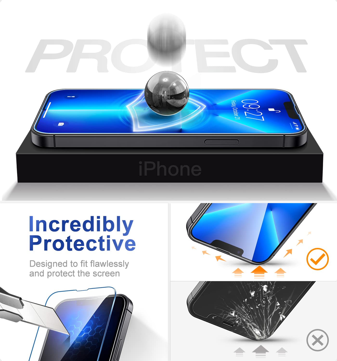 brotect Pellicola Protettiva Vetro per DJI Smart Controller Protezione Schermo (3 Pezzi) [Durezza Estrema 9H, Chiaro