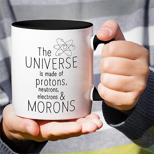 Miniatura 4 de Retreez Taza divertida  El universo está hecho de protones, neutrones, electrones, morones, científico de la física, tazas de café de cerámica de 11