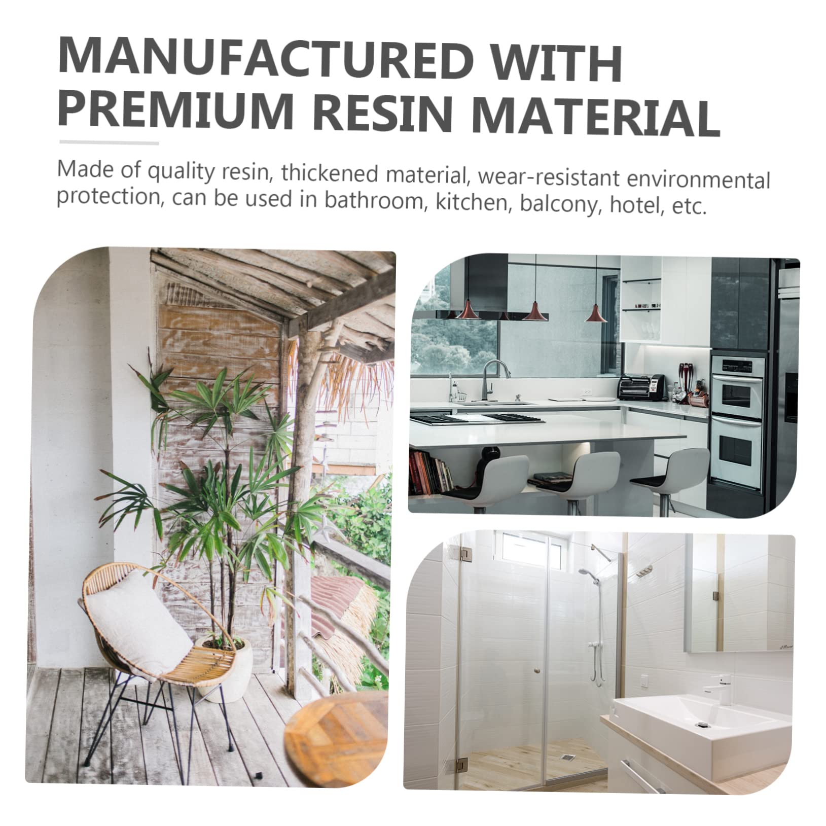 Portaspazzolini da Bagno in Resina Nera, Organizer Lavabo Elegante | Superficie Liscia e Brillante, Resistente All'usura e Inodore, Adatto per Cucina e Hotel