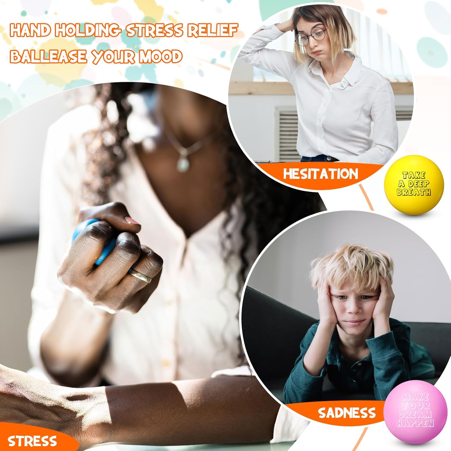 Libima 50 Pcs Motivational Stress Balls Bulk 1.57 Inch Colorful Small Foam Inspirational Relief Quotes Stress Balls Employee Appreciation Gift for Adults Back to School Student Rewards Encouraging - Image 5