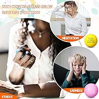 Vista 5 de Libima 50 bolas motivacionales para el estrés a granel de 1.57 pulgadas de espuma pequeña colorida con citas inspiradoras para aliviar el estrés