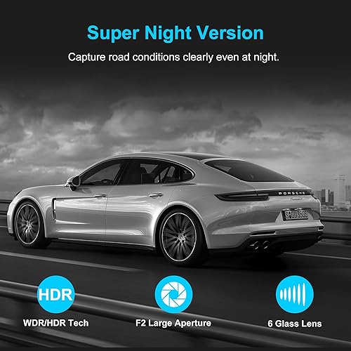 Miniatura 8 de Lcsiuco Cámara de salpicadero con espejo, cámara frontal y trasera, pantalla táctil IPS de 9.66 pulgadas, versión nocturna, medios de vapor, monitor