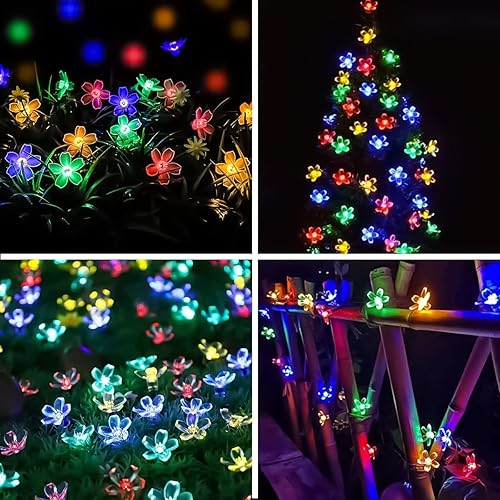 Miniatura 7 de FULLBELL Guirnalda de luces de flores decorativas de Pascua, 33 pies, 100 luces LED con 8 modos de flash para Navidad, patio, jardín, fiesta, San