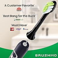Vista 2 de Brushmo Cabezales de repuesto para cepillos de dientes blanqueadores compatibles con Philips Sonicare DiamondClean HX6062/65, negro, paquete de 8