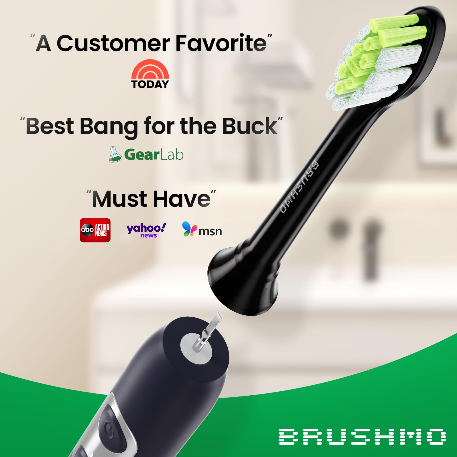 Brushmo Ersatzbürsten Kompatibel mit Philips Sonicare Elektrische Zahnbürste, schwarz, 8er-Pack (Modell BM668bk)