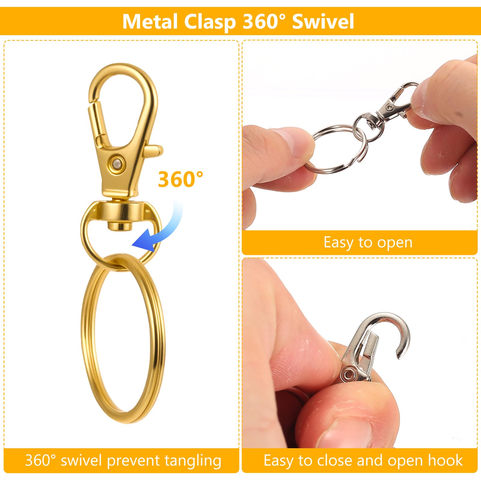 Moschettone porta chiave,50 pezzi anello portachiavi,anelli portachiavi,porta chiave,anello portachiavi,attacco portachiavi per gioielli fai da te decorativo