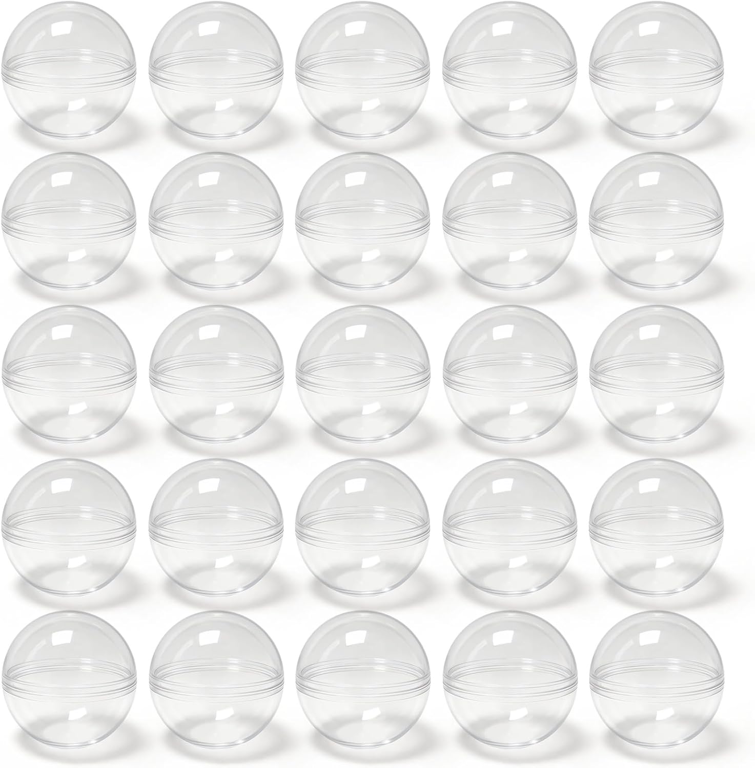 100Pcs 2 Inch Vending Machine Capsules Gumball Machine Capsules Clear Plastic Ball Container Gachapon Capsule Fillable Balls for Prizes, Easter, Party Favors