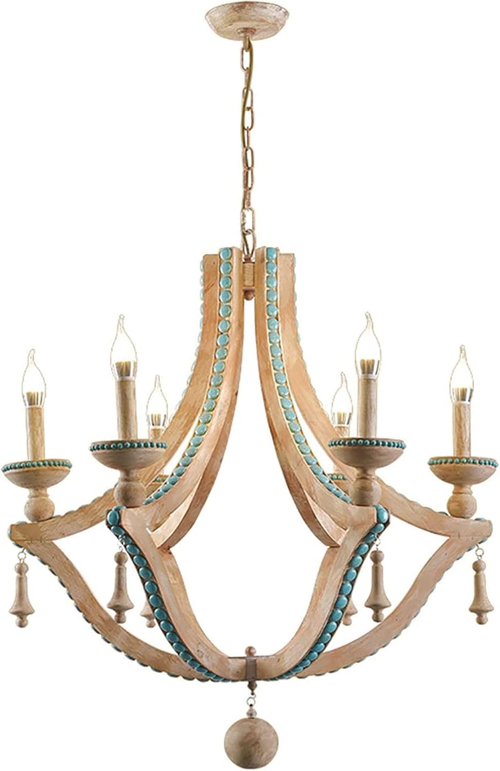 Machine Farmhouse V-intage Candle Chandeliers V-intage Rustic Wooden Pendant Light Adjustable Height Ceiling Light for Dining Room Kitchen Home Hallway Entryway