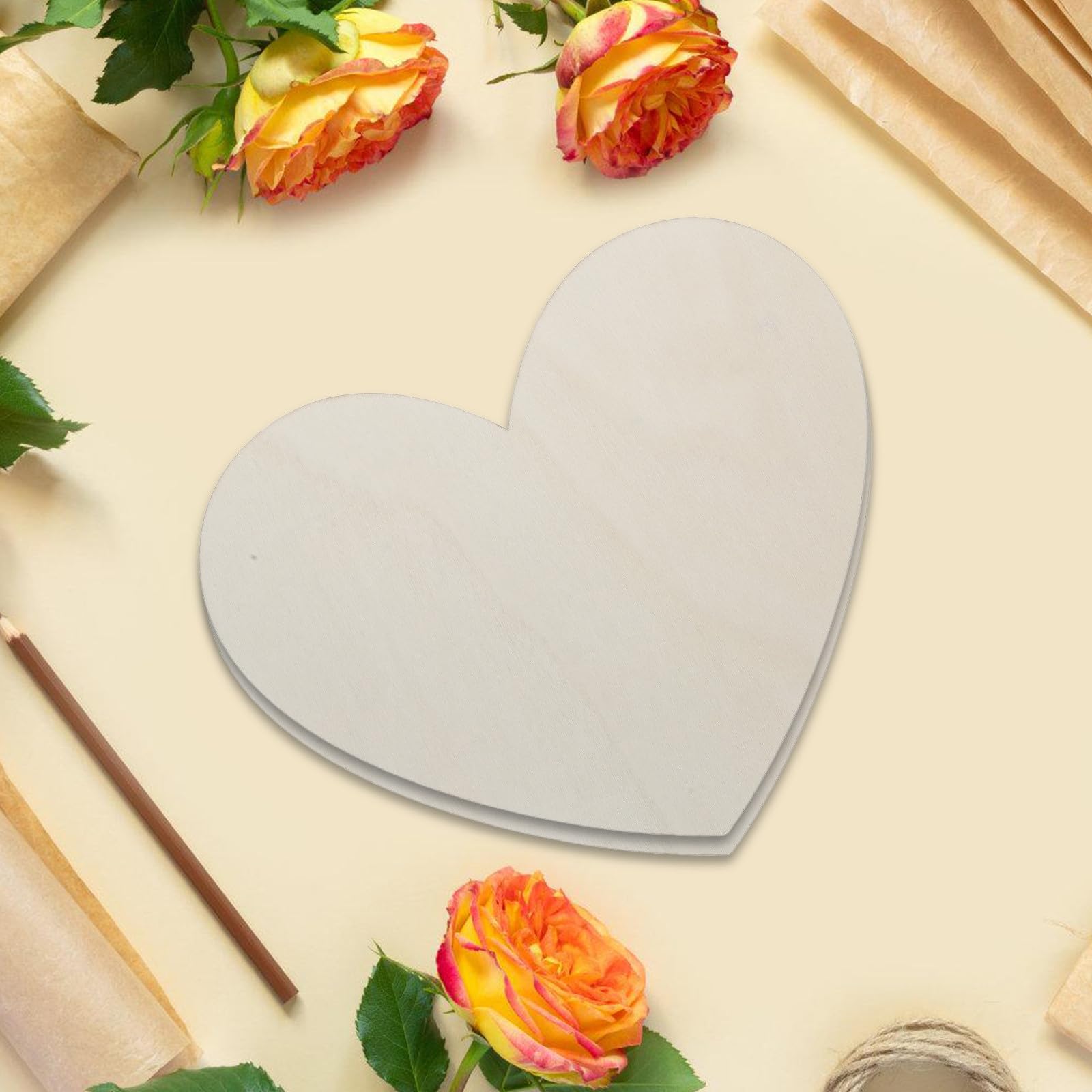 Zerodeko 30 Stück Herz aus Unfertigen Holzscheiben mit Glatter Oberfläche für Vielseitige Herzbastelarbeiten und Dekorationen zu Hochzeiten und Valentinstag