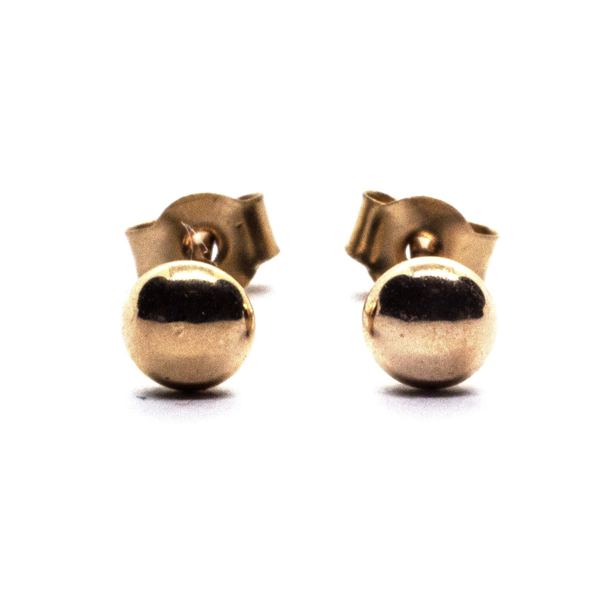 Pendiente de tuerca infantil, 3 mm, oro de 9 ct.