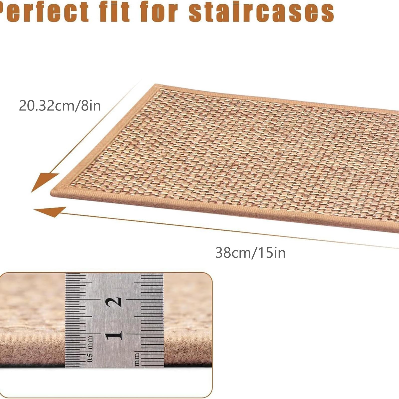 Alfombras de lino sintético suaves y gruesas con adhesivo reutilizable, paquete de 15 alfombrillas antideslizantes para personas mayores y mascotas, duraderas, fáciles de limpiar, ideales para