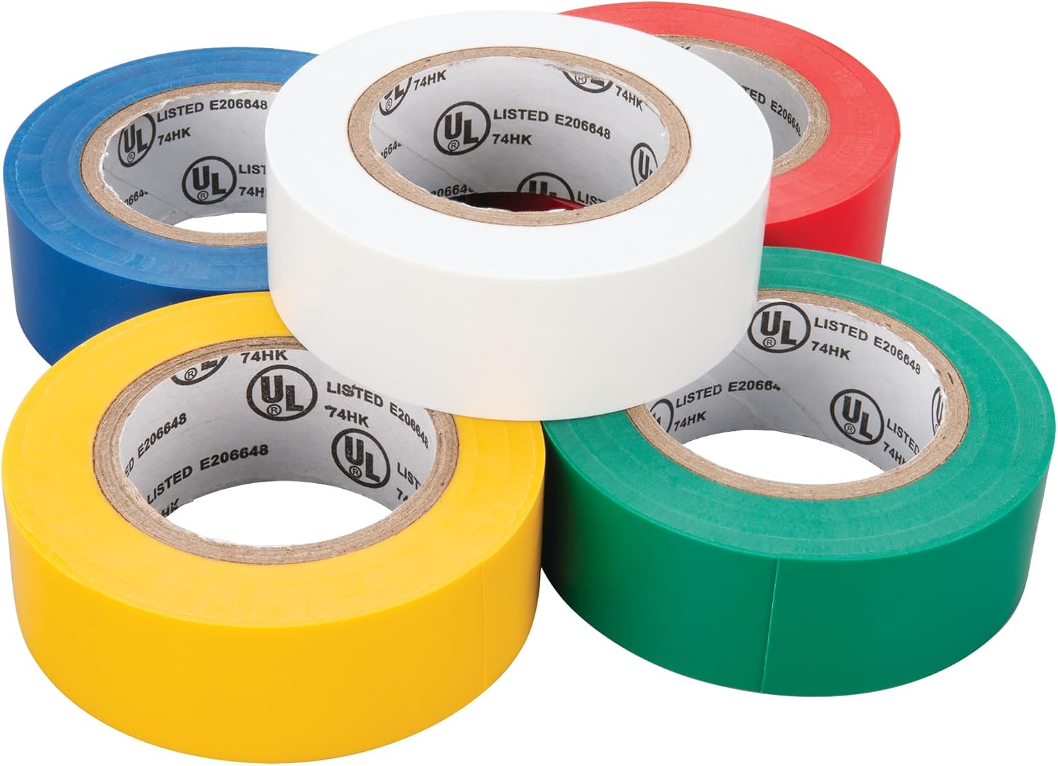 Performance Tool W549 5-Piece Color Electrical Tape - 30 Feet x 1/4-Inch for Shop, Home, and Auto Applications