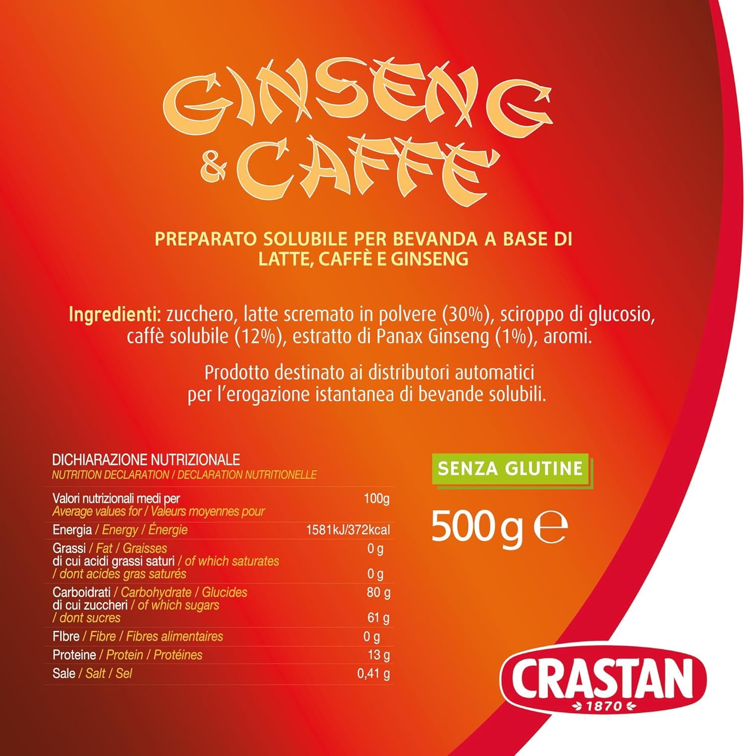 Italian Gourmet Ginseng & Kaffee Getränkepulver zum Süßen 6×500g Vorteilspack Löslich Instant Heißgetränk Cremig Aromatisch Frühstück Büro Barista Style Italienischer Genuss + Italian Gourmet Polpa