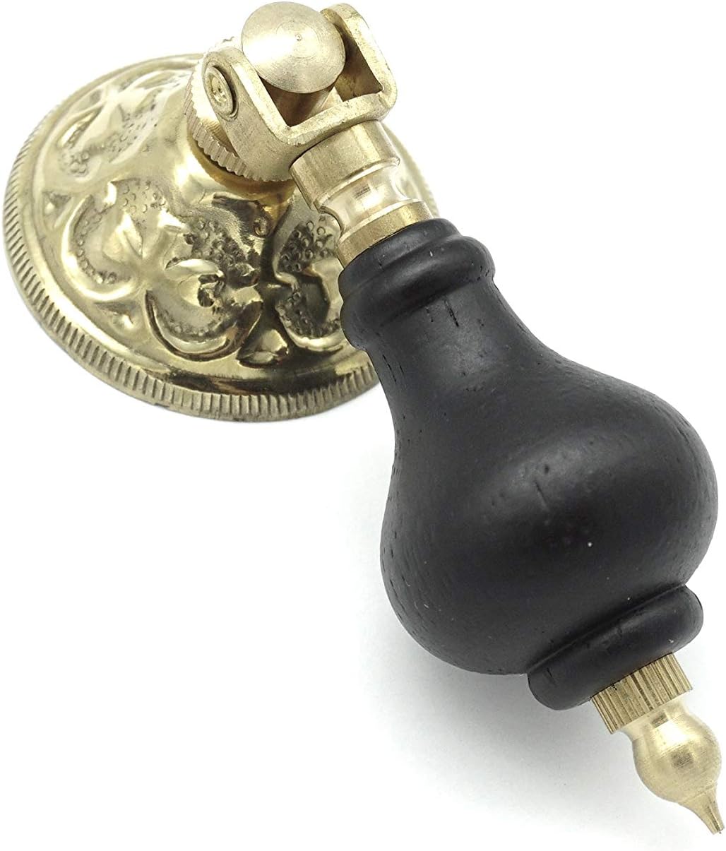 Victorian Brass & Ebony Tear Drop Drawer Pull - Antique Cabinet, Spool Cabinet, Vintage Cupboard
