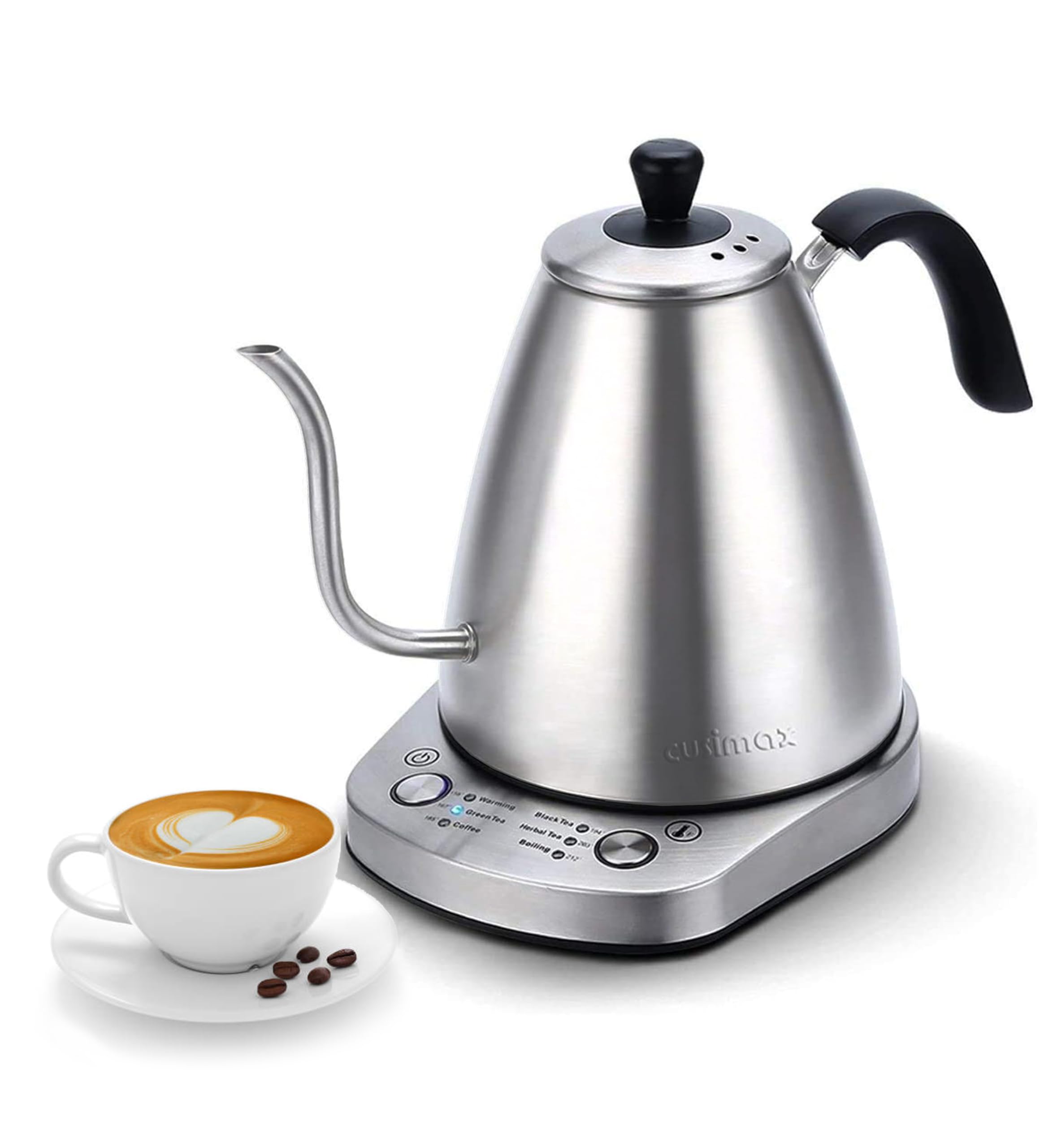 CUSIMAX Gooseneck Kettle, 1000W Electric Kettle 1L, Variable Kettle with  Temperatures Pour Over for Drip Coffee and Tea, Stainless Steel Kettle