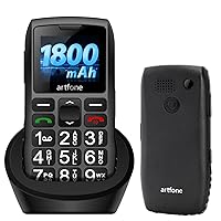 artfone C1+ Nero - Telefono Cellulare per Anziani con Tasti Grandi丨Volume alto丨Funzione