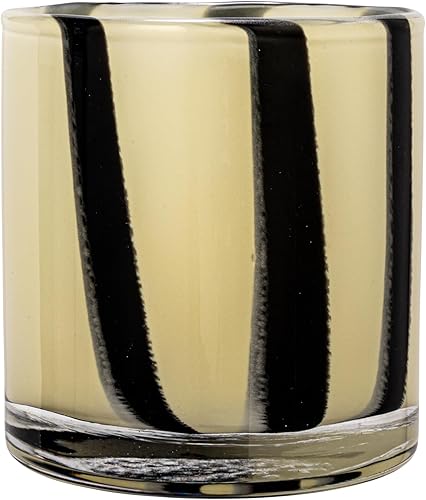 Miniatura 9 de Bloomingville Candelabro redondo de cristal con rayas, color crema y negro