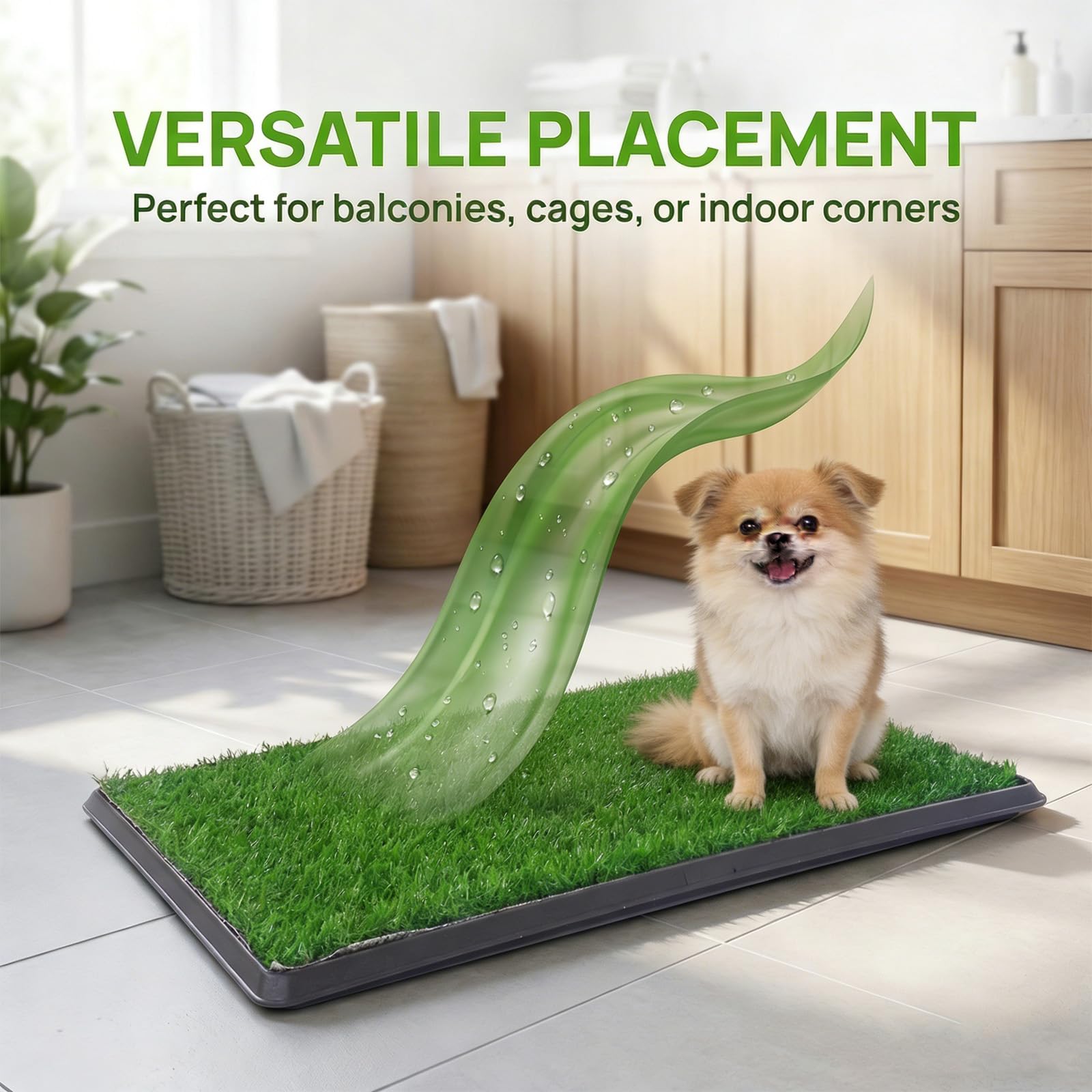 Bandeja de arena para perros de 40 x 50 cm, lavable, reutilizable, para interior y exterior