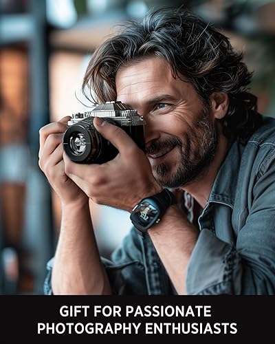 Miniatura 6 de Nifeliz Juego de construcción de cámaras para adultos, 2 modelos de cámara coleccionables para construir y exhibir, regalo creativo para fotógrafos