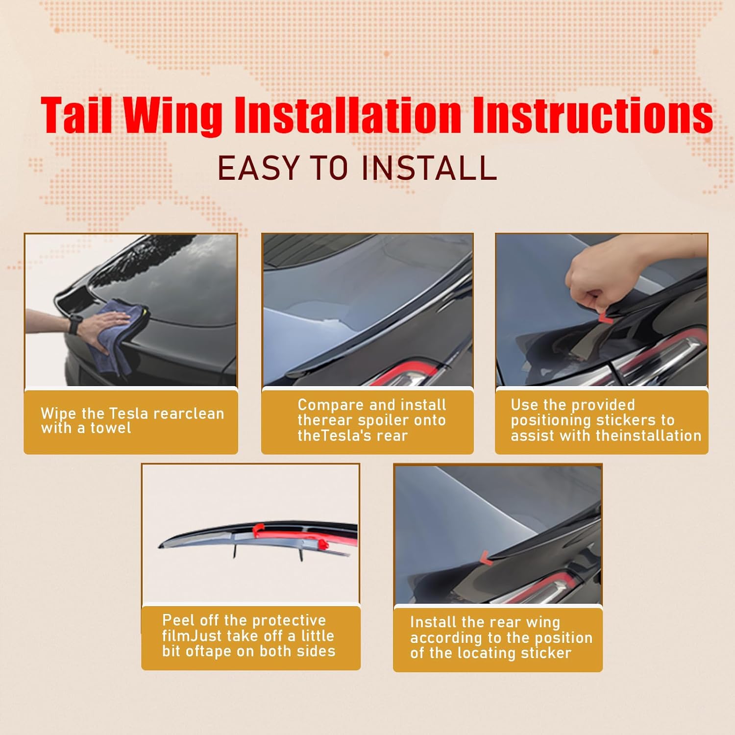 Carbon Fiber Rear Trunk Spoiler with Tape for 2020 2021 2022 2023 2024 2025 2026 Tesla Model Y Rear Trunk Lip Sporty Spoiler Wing Added on Bodykit Replacement M Style ABS Glass Plastic