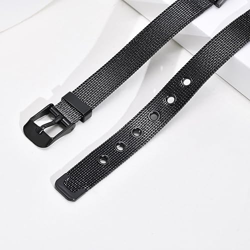 Miniatura 5 de Pulseras personalizadas de alerta médica para hombres, mujeres y niños, grabado gratuito, malla de acero inoxidable ajustable, pulsera de