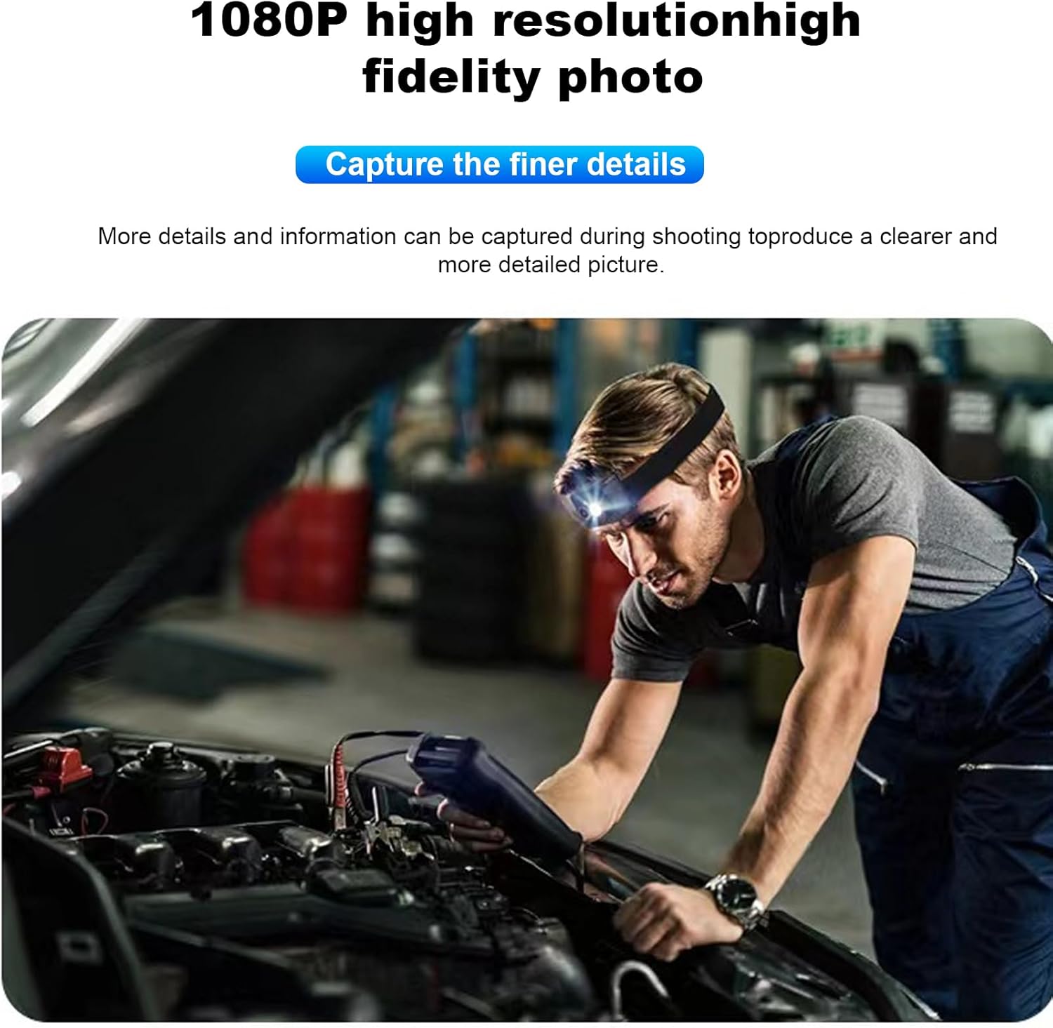 Mini Head Mounted Action Camera with Light, 2MP 1080P 45° Adjustable Headlamp Headlight Body Camera, Gesture Control Light Wearable Camcorder