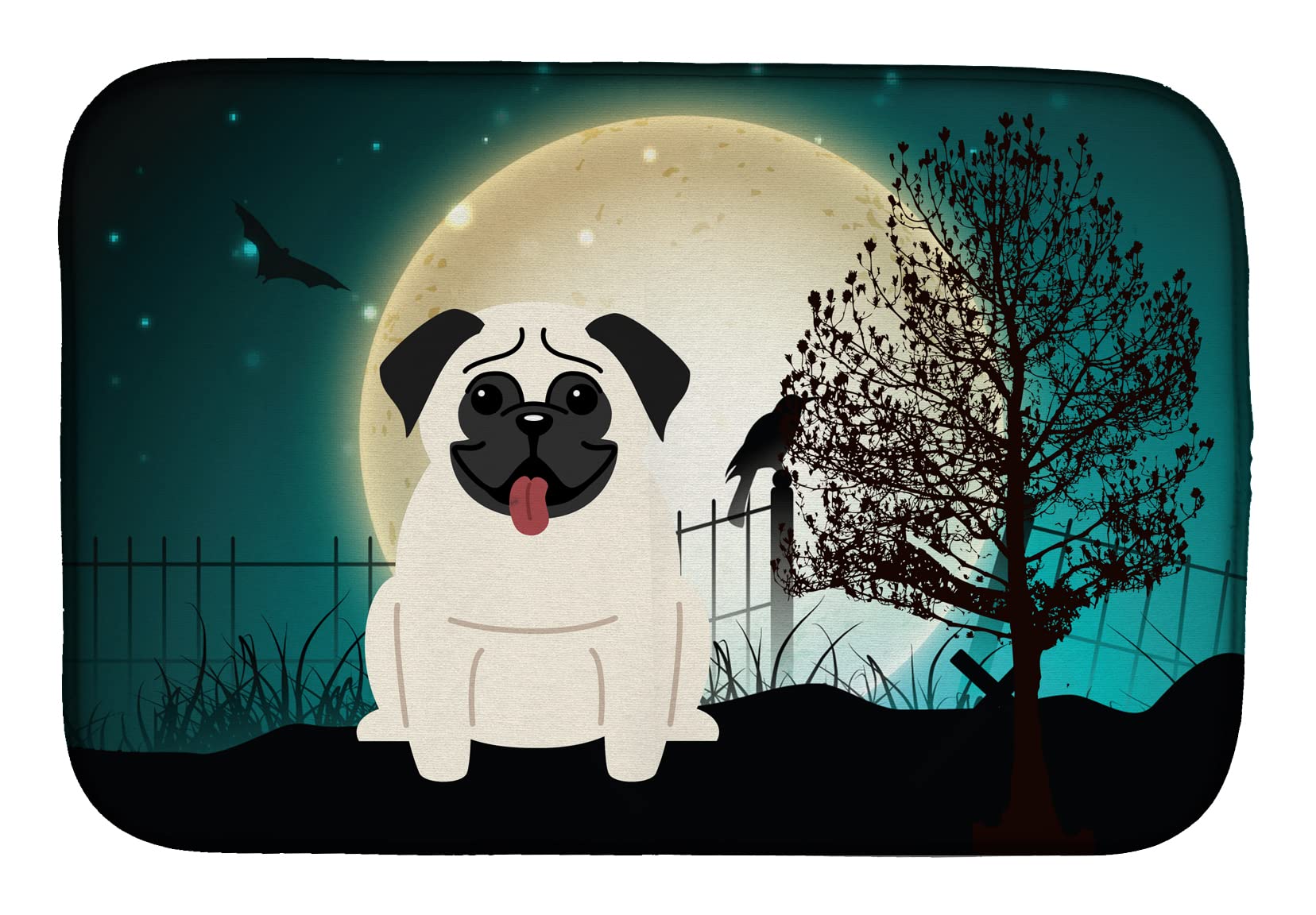 Tapis vaisselle carlin pour protéger votre plan de travail à Halloween