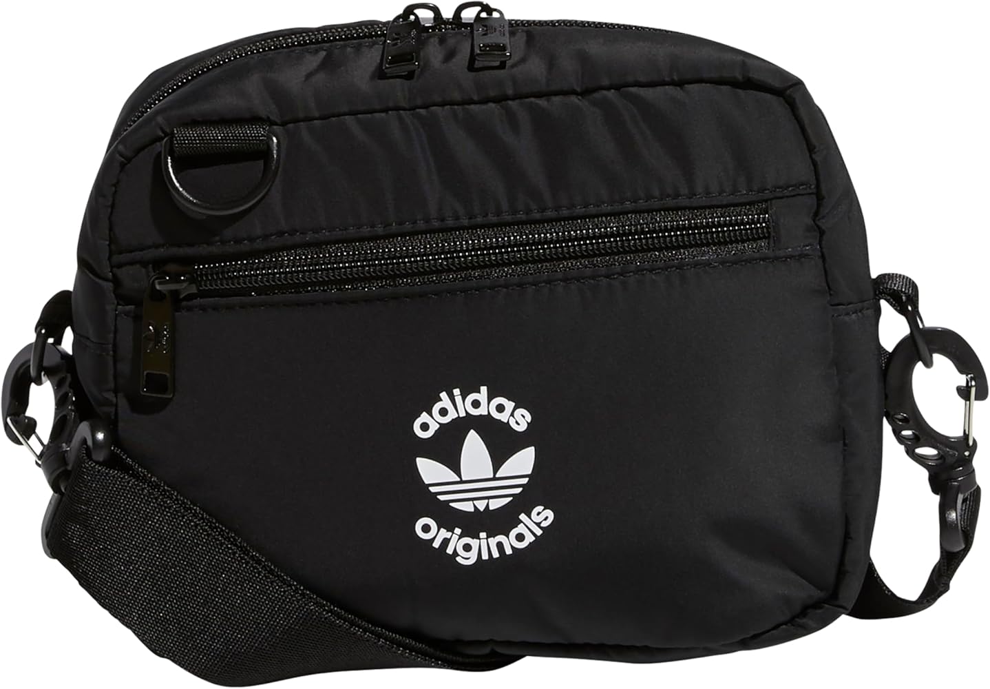 adidas ストレッチクロスジャケット ホワイト フード付き 黒パイピング