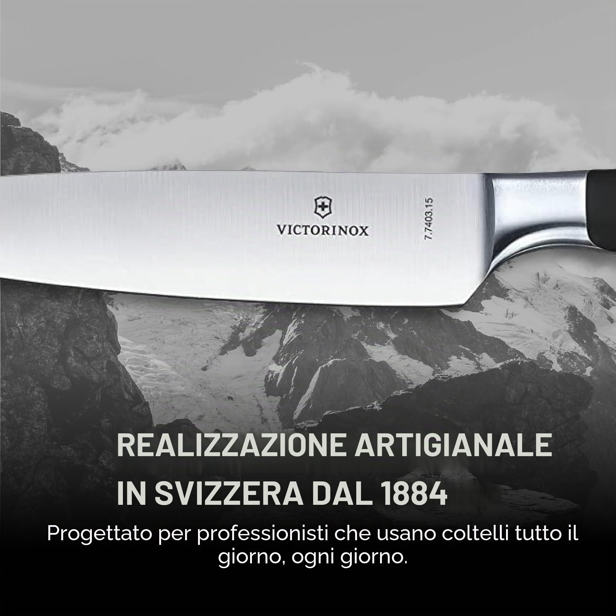 Victorinox, coltello da chef Grand Maître, lama forgiata in acciaio inox da 15 cm, fornito in confezione regalo