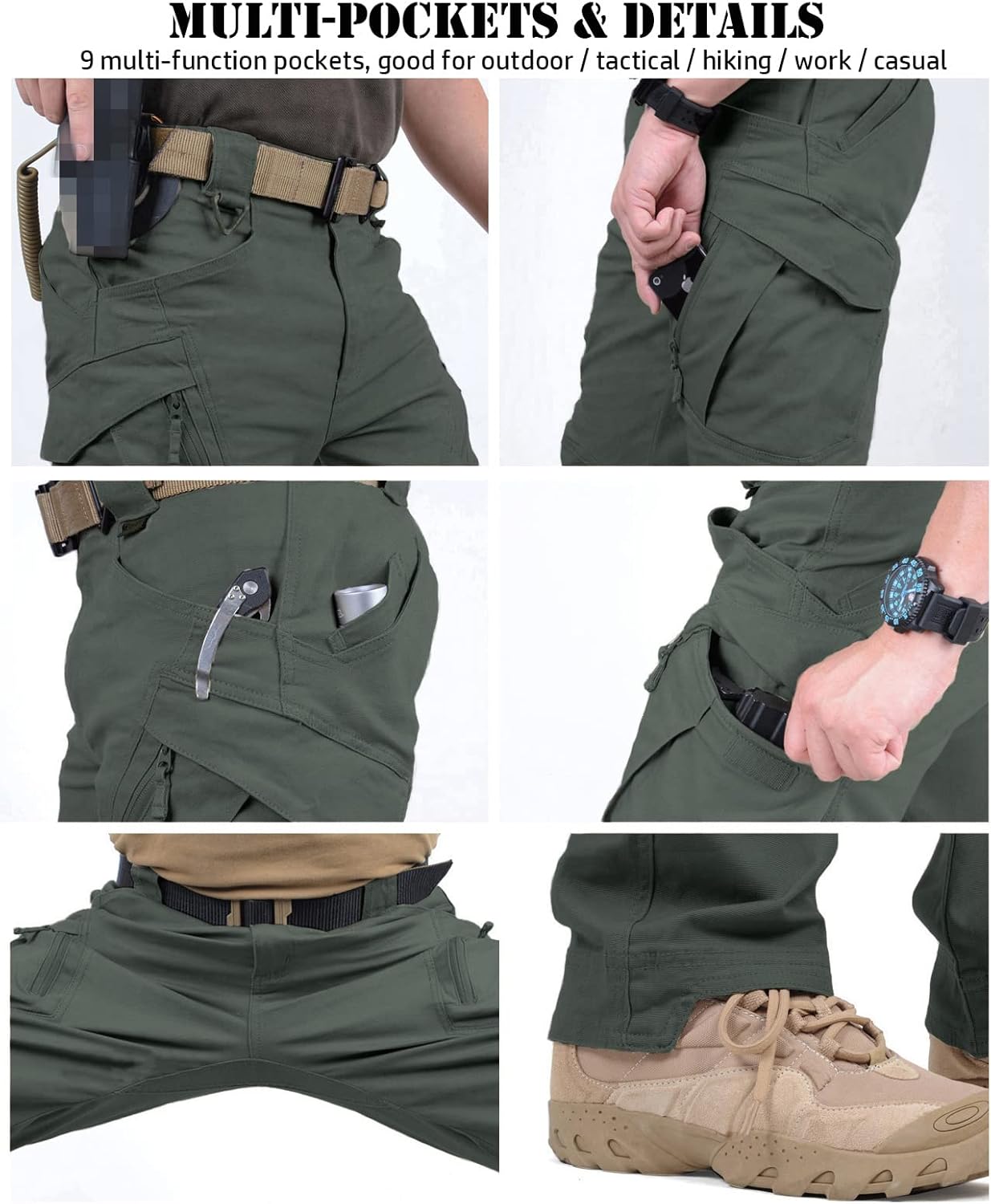 NAVEKULL Men's Military Cargo Tactical Pants Ripstop Lightweight Cotton Stretch Combat Outdoor Hiking Pants - Image 5