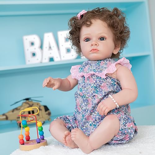 Miniatura 6 de KOKOMANDY Muñecas de bebé Reborn para niña, muñeca realista de silicona de 23 pulgadas que parece un bebé real, muñeca realista viva con peso,