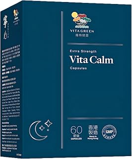 Vita Calm Sleep Aid (寧心) – Natural Herbal Supplement with Lingzhi Mushrooms – Supports Relaxation and Better Sleep – Non-Addictive Formula for Stress Relief and Improved Sleep Quality – 60 Capsules