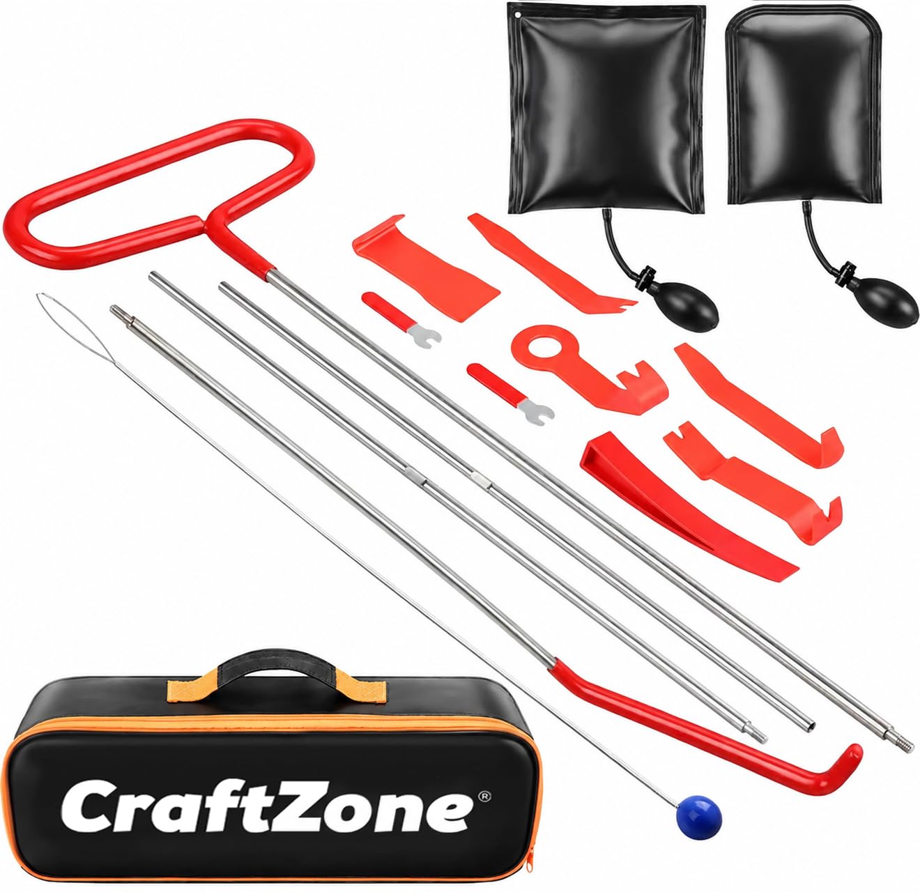 15PCS Stainless Steel Repair Tools, Car Tool Kits for Vehicles with Carrying Bag