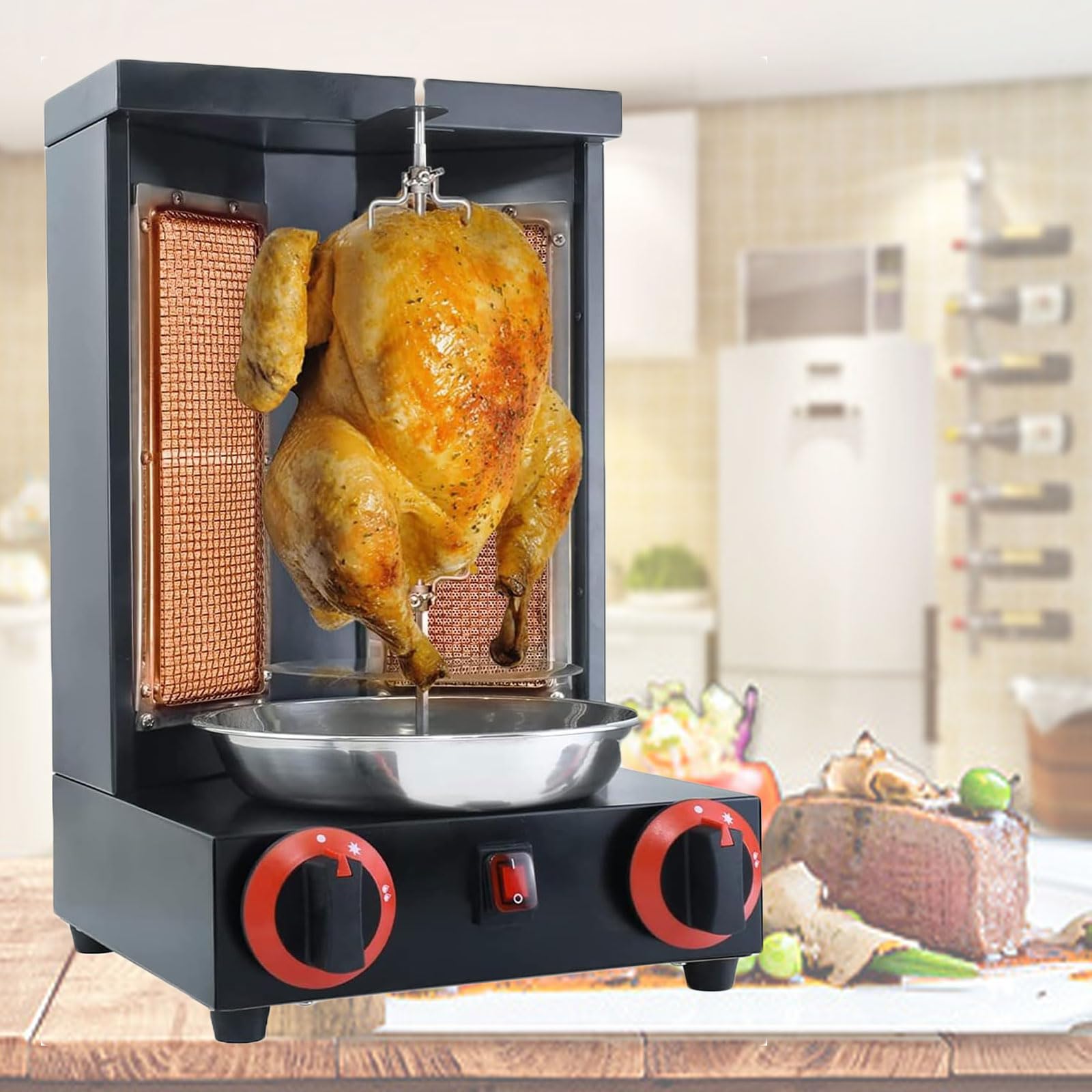 Machine à kebab à gaz verticale pour une cuisson sans brûlure