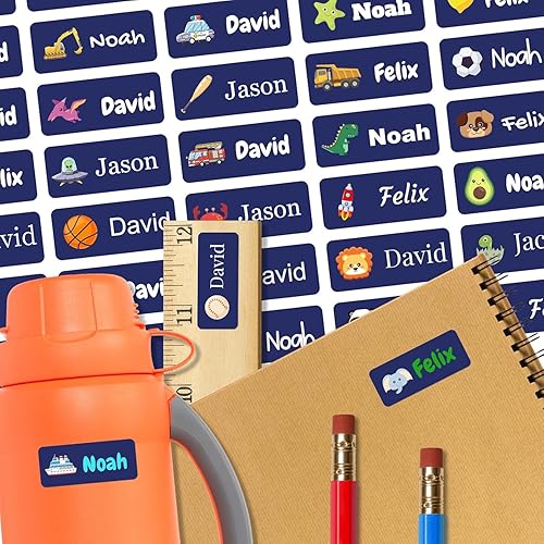 Miniatura 8 de 128 etiquetas adhesivas de nombre personalizadas para guardería, etiquetas de nombre impermeables personalizadas para niños, suministros escolares,