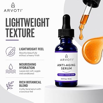 Anti-Aging Face Serum with Bakuchiol, Squalane & CoQ10, 0.5 oz