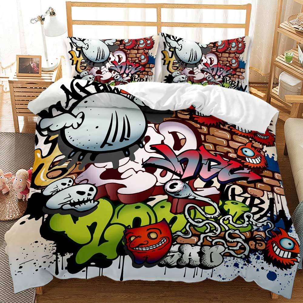 Housse de couette graffiti pour transformer la chambre ado en studio hip hop