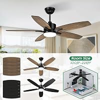 Mefine 106cm Mennyezeti Ventilátor Világítással, Távirányító, Fa Színű, Állítható Színhőmérséklet és Sebesség 3