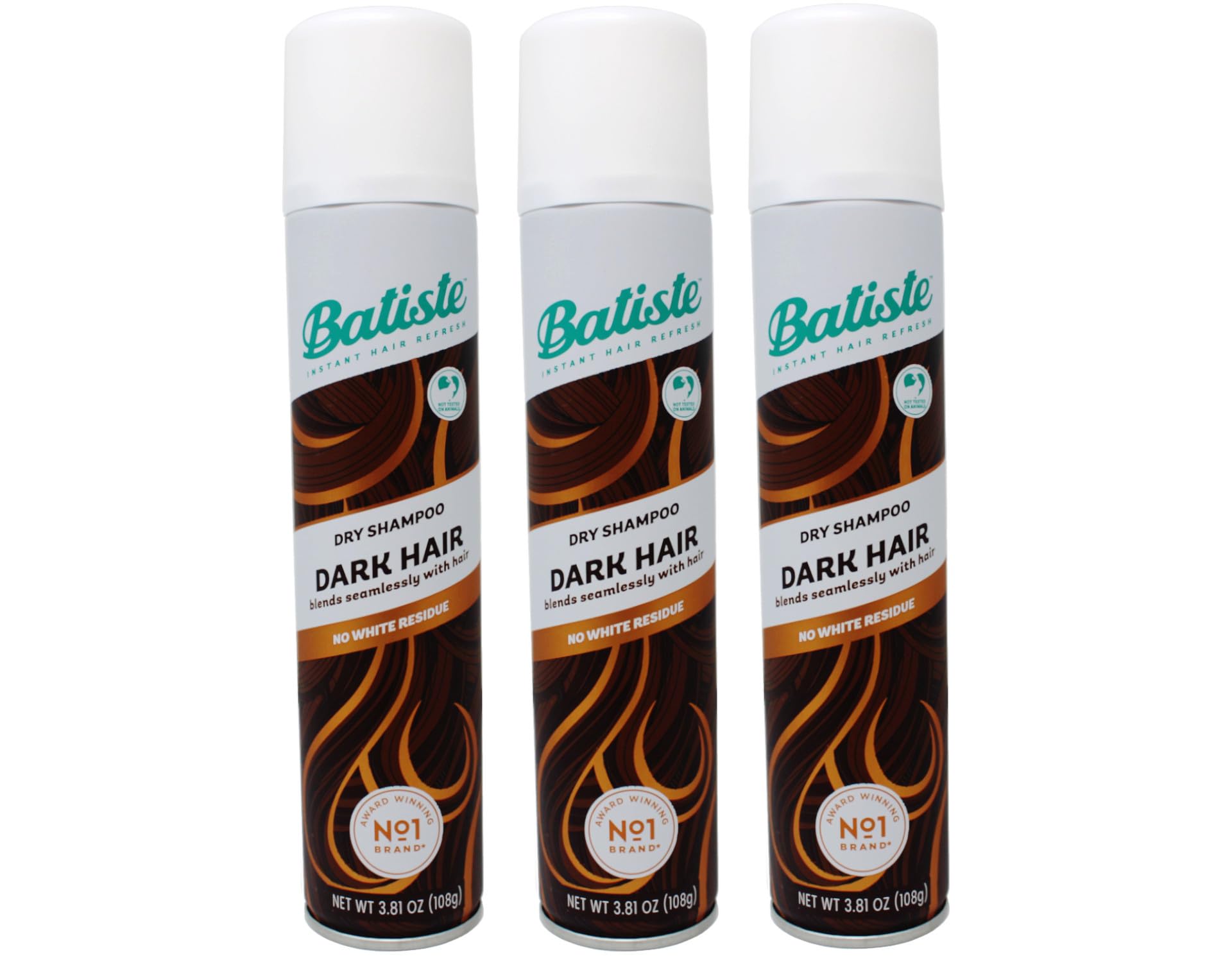 Batiste Instant Hair Refresh Dry Shampoo Plus With A Hint of Colour Divine Dark Fragrance, Absorb Oil Between Washes, Waterless Shampoo - 200 ml, Pack of 3
