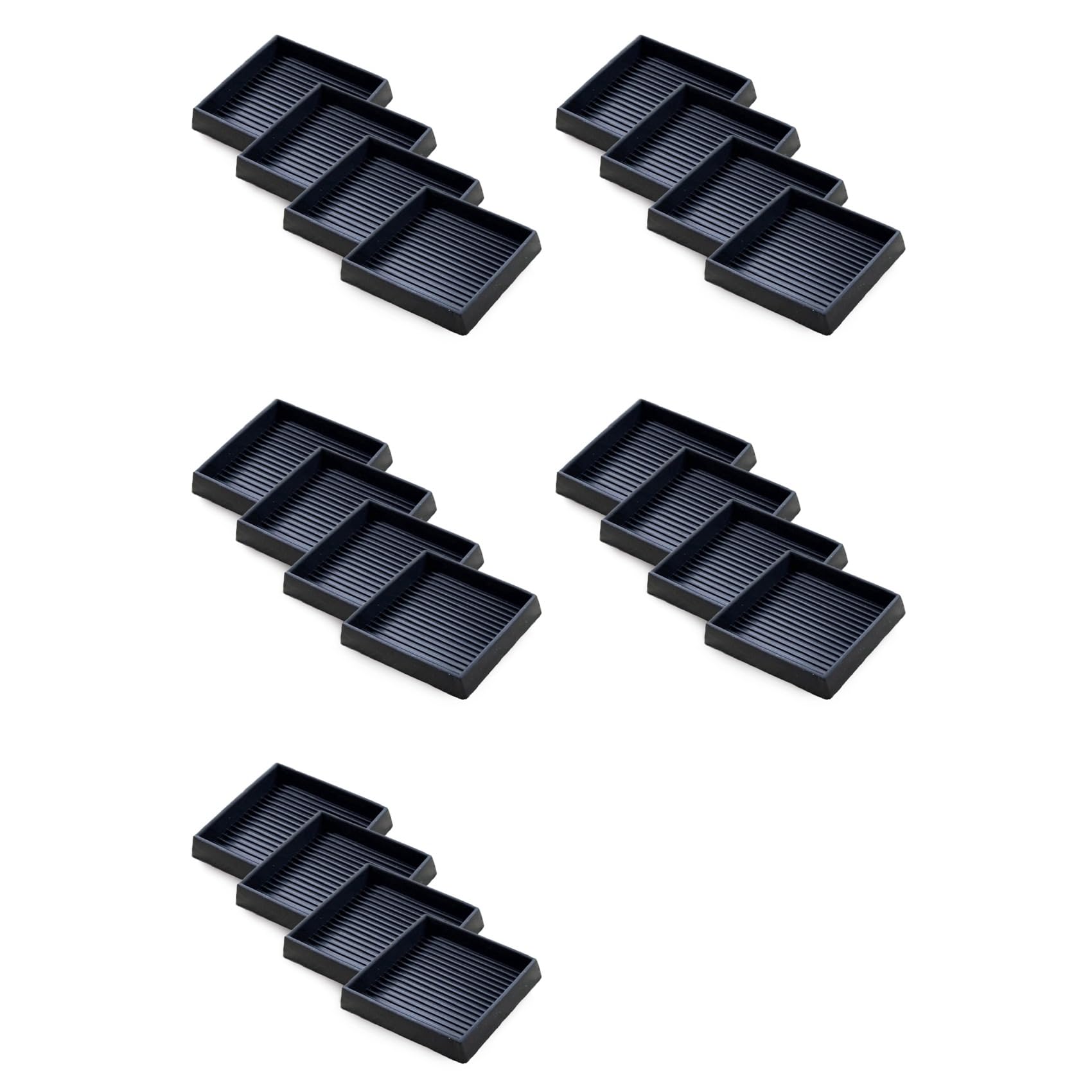 Hndhbfgrt 20Pcs Anti-Slip Furniture Pads- 2x2In Square Rubber Anti Skid Caster Cups, Leg Coasters-Couch, Chair, Bed Stoppers
