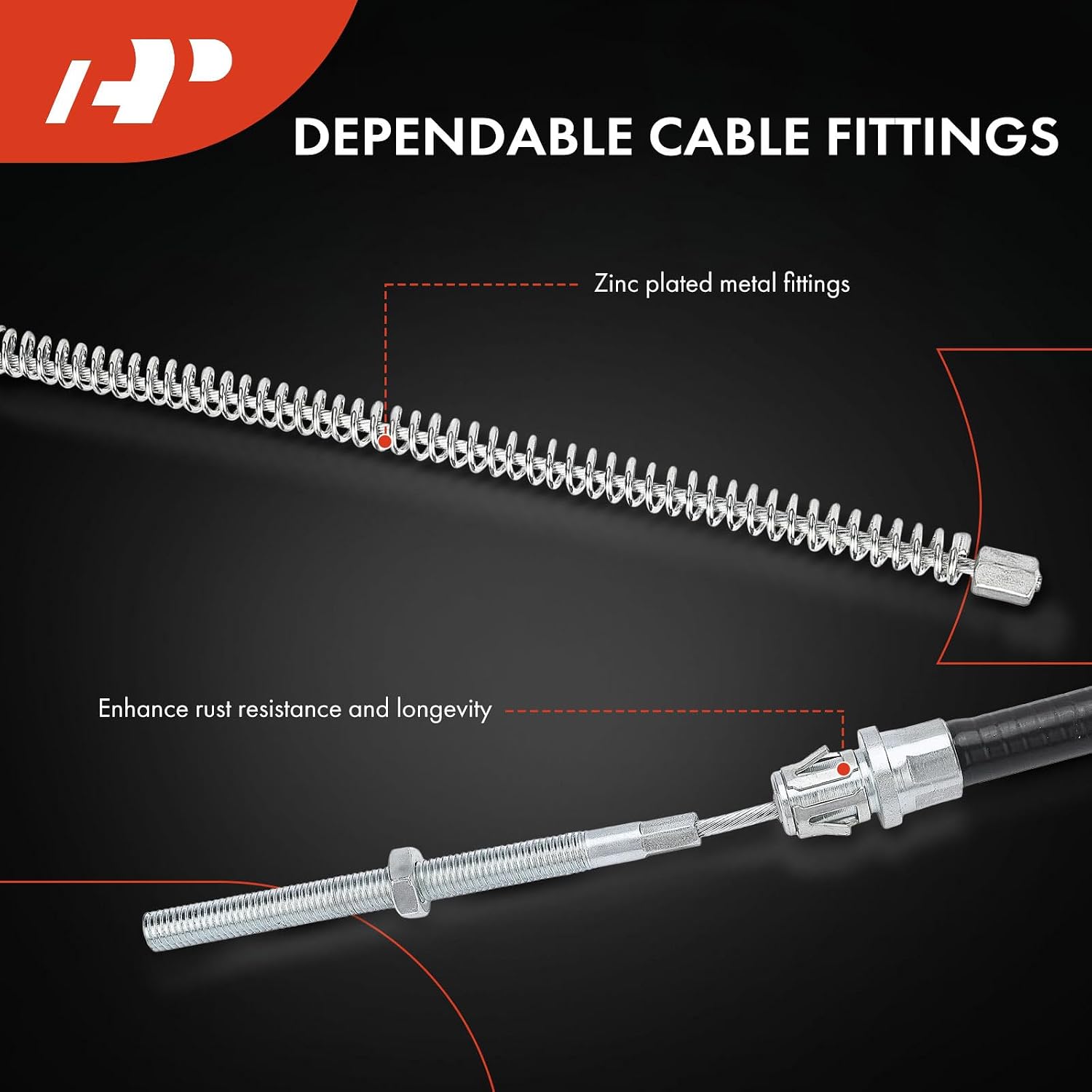 A-Premium Rear Passenger Parking Brake Cable Assembly | Compatible with Chevy, GMC Models - Express 2500 2000-2002, Express 3500 2000-2002, Savana 2500 2000-2002, Savana 3500